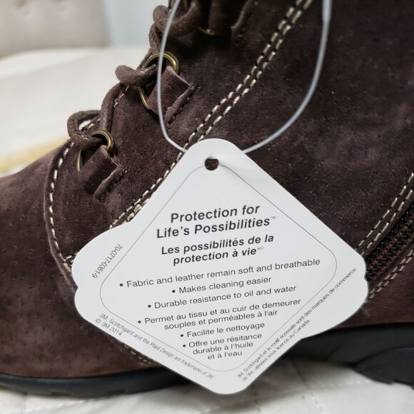 Propet NWT Brown Leather Zipper Shoes Size 8 Rugged Grip, Comfortable & Durable - Picture 6 of 9